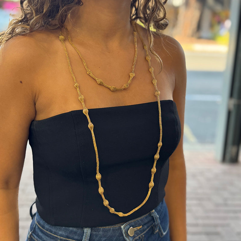 Milena Zu Gold Long Beaded Necklace