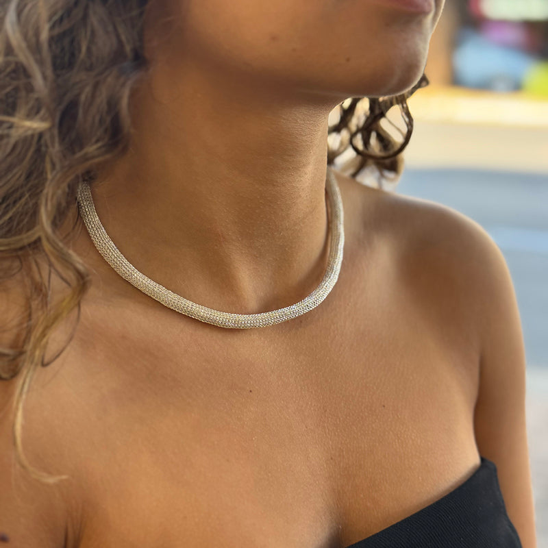 Milena Zu Silver Choker Necklace