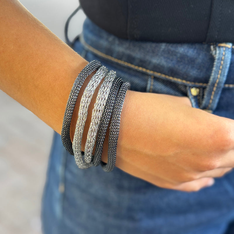 Milena Zu Silver Long Tube Necklace