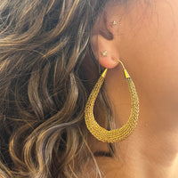 Milena Zu Gold Teardrop Hoop Earrings