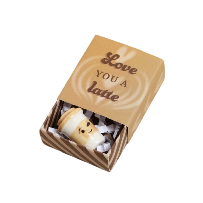 Tiny Matchbox Ceramic Token - Latte