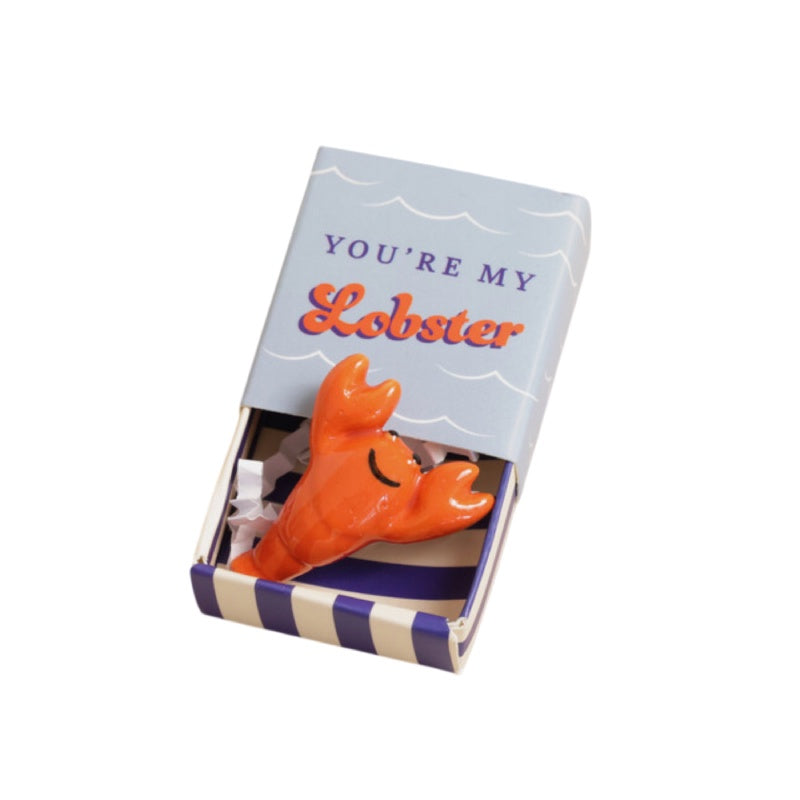 Tiny Matchbox Ceramic Token - Lobster