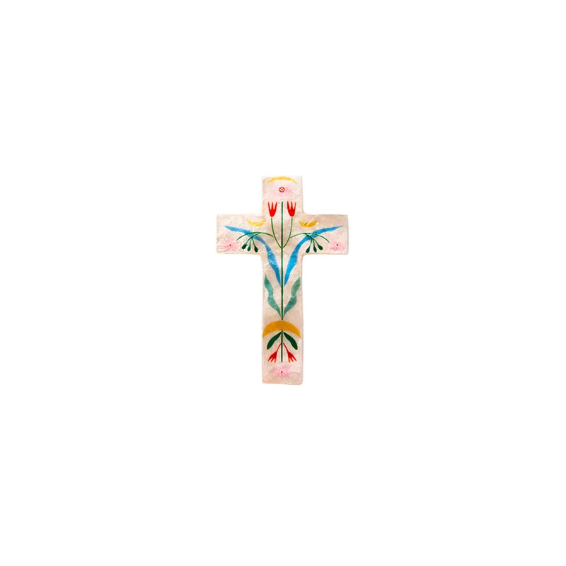 Fable Pink Floral Cross Wall Art