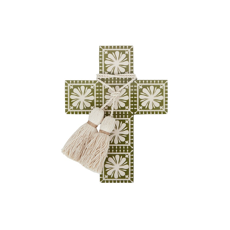 Olive Tile Enamel Cross