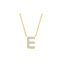 Diamond Initial Necklace - Yellow Solid Gold