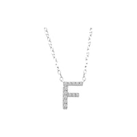 Diamond Initial Necklace - White Solid Gold