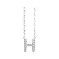 Diamond Initial Necklace - White Solid Gold