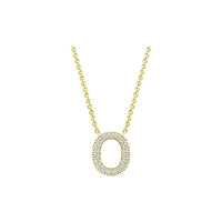 Diamond Initial Necklace - Yellow Solid Gold