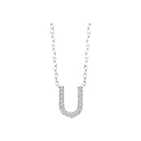 Diamond Initial Necklace - White Solid Gold