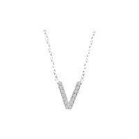 Diamond Initial Necklace - White Solid Gold