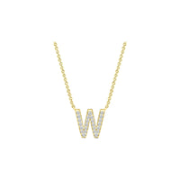Diamond Initial Necklace - Yellow Solid Gold