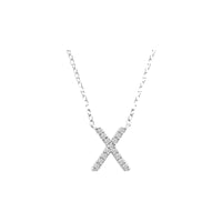 Diamond Initial Necklace - White Solid Gold