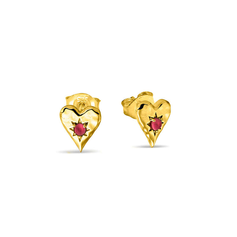 Gold Love Heart Studs