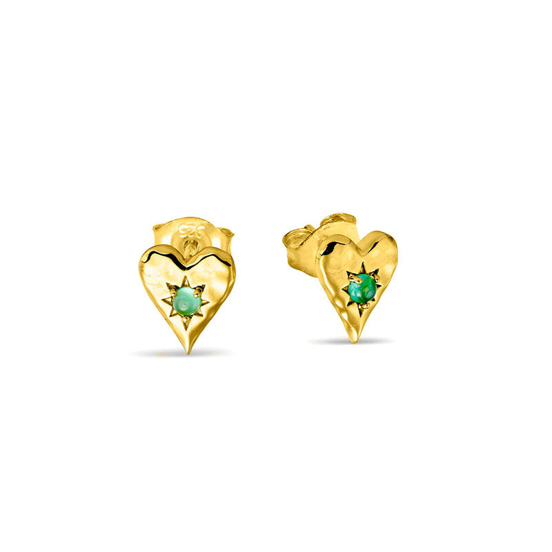 Gold Love Heart Studs