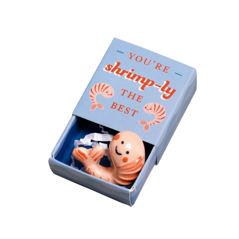 Tiny Matchbox Ceramic Token - Shrimp