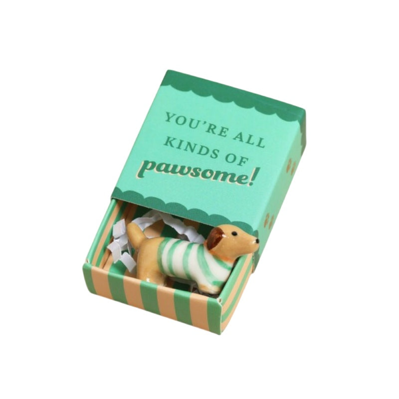 Tiny Matchbox Ceramic Token - Sausage Dog