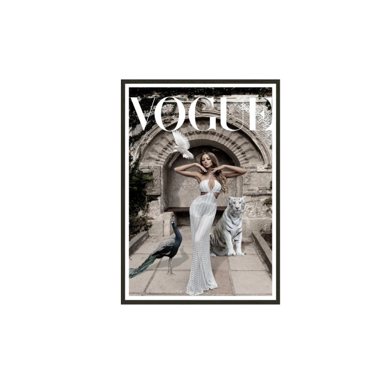 Vogue Glamour Framed Print- Espresso Frame