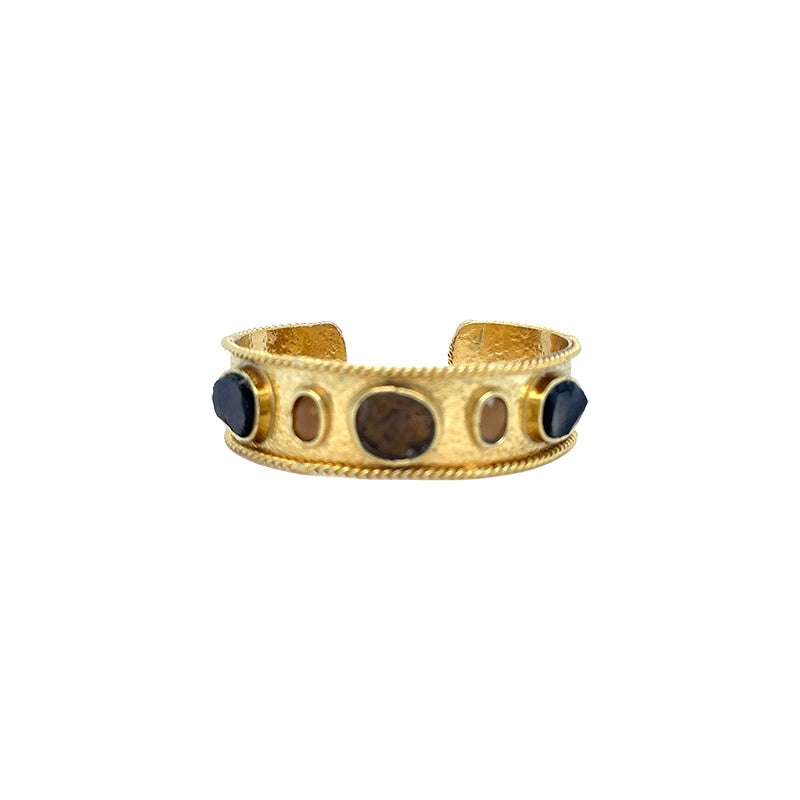 Amara Smokey Quartz and Cats Eye Cuff