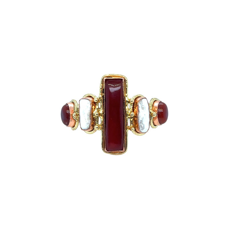 Amara Carnelian and Pearl Cuff