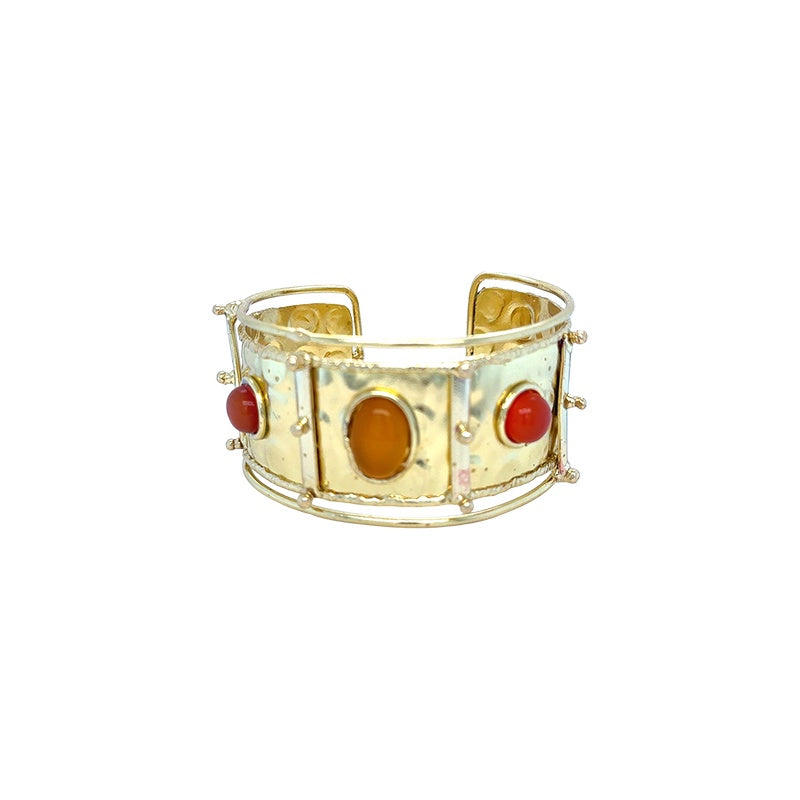 Amara Carnelian and Lemon Onyx Cuff