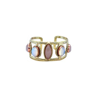 Amara Rose Quartz and Opalite Stone  Cuff