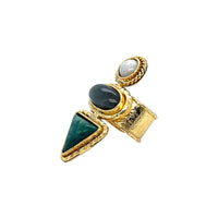Amara TriStone Jade Labradorite Moonstone Ring