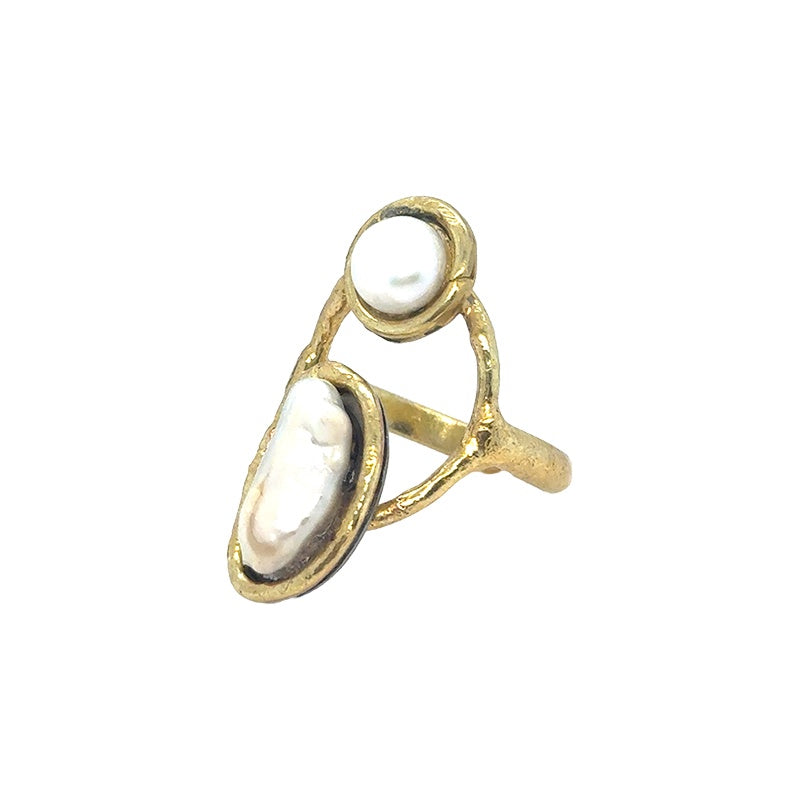 Amara Round Double Pearl Ring