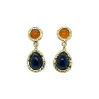 Amara Lemon and Black Onyx Double Drop Earrings