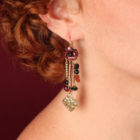 Carmen Flower& Gold Tri Earrings