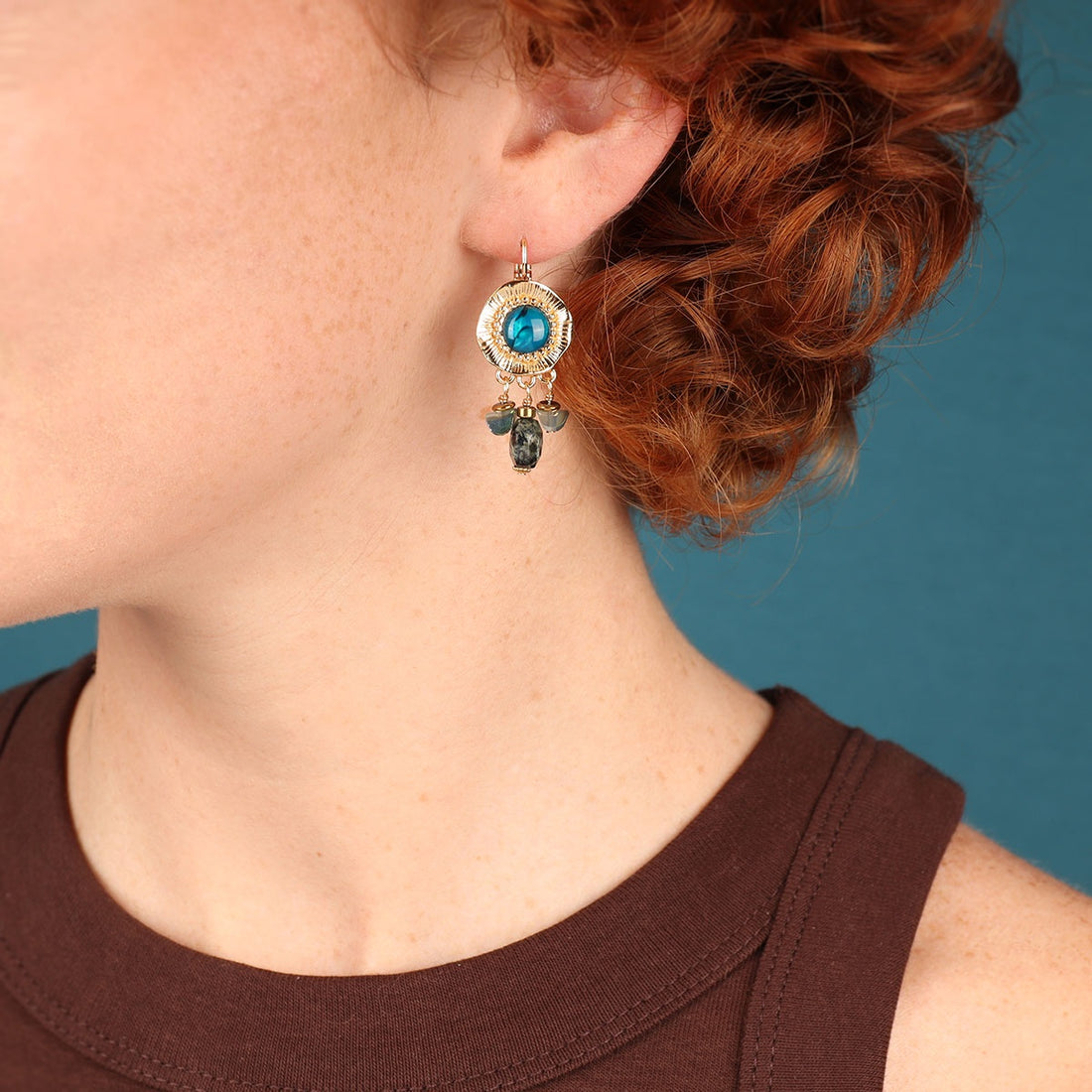 Zen Blu Bloom Drop Earrings