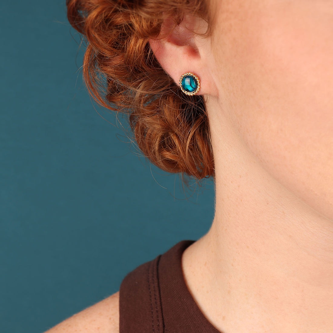 Zen Blu Resin Stud