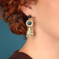 Zen Blu Bloom Studded Drop Earring