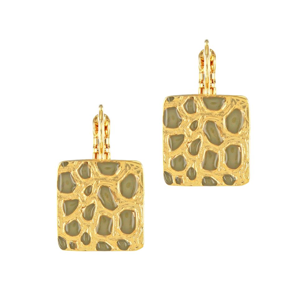 Carmen Animal Print Square Earrings