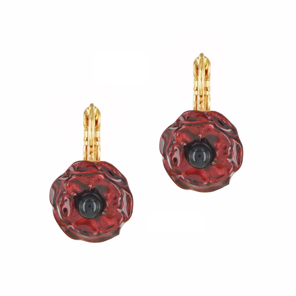 Carmen Red  Flower Earrings