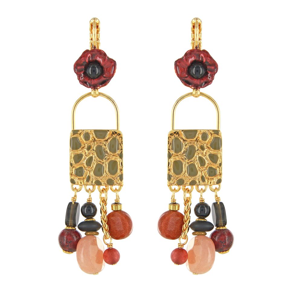 Carmen Flower Drop Beaded Earrings