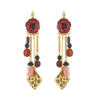 Carmen Flower& Gold Tri Earrings