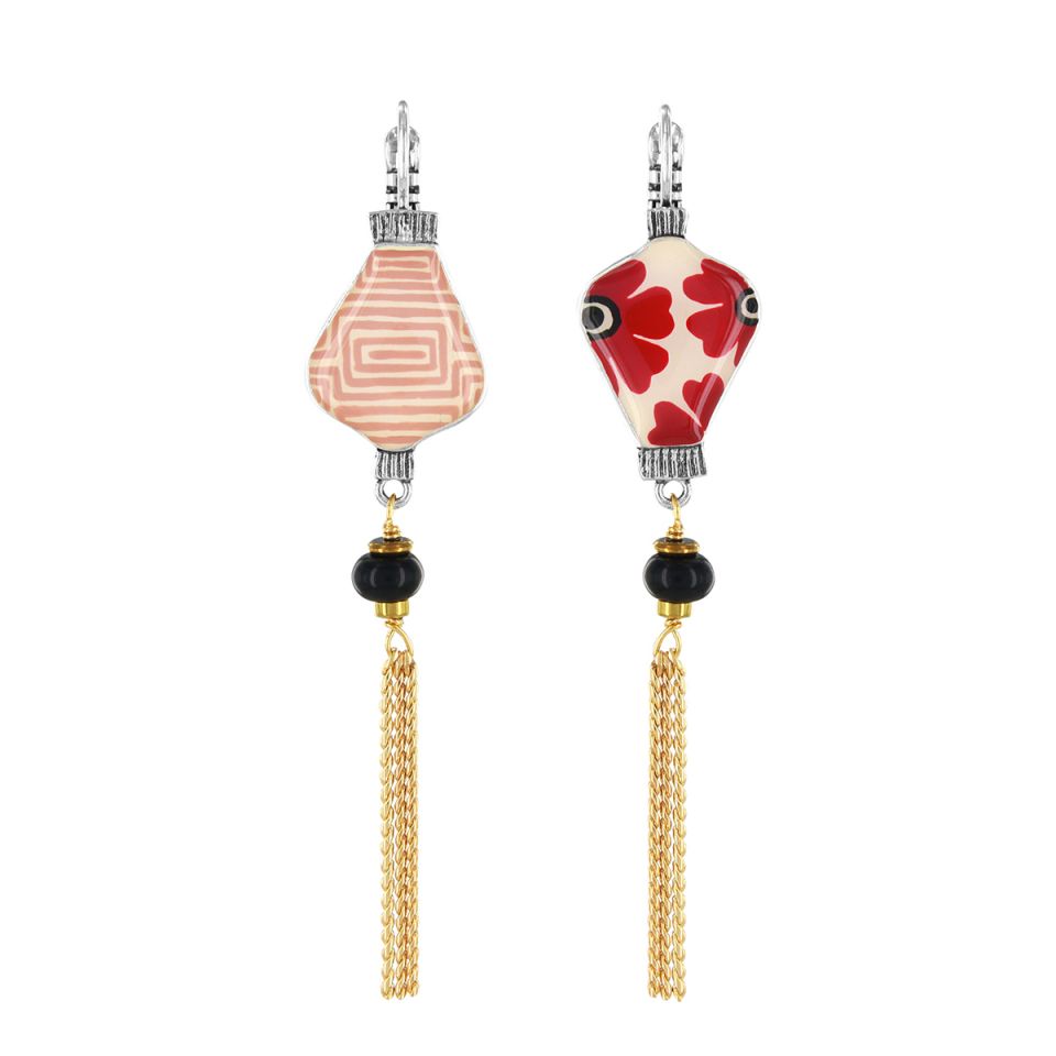 Etincelle  Red Daisy Lantern Earrings