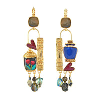 Magic Jug & Heart Drop Earrings