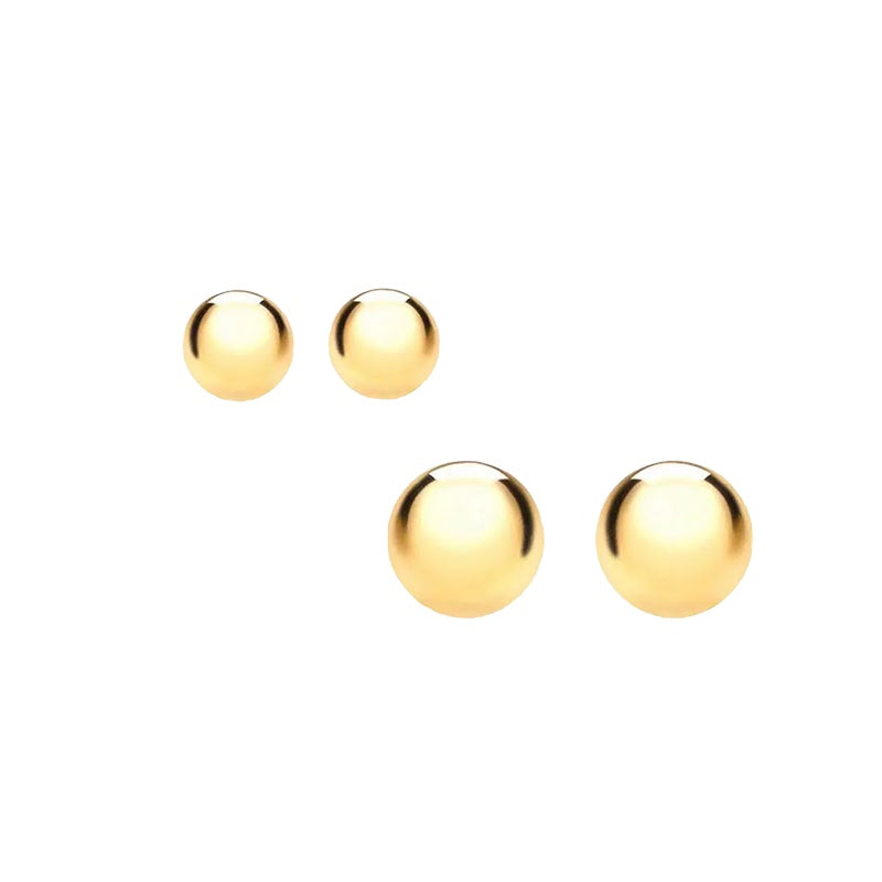 9k Yellow Gold Ball Stud Earrings