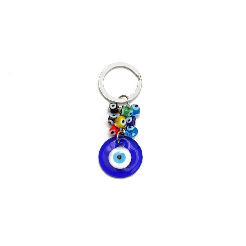 Evil Eye Cluster Beaded Keyring