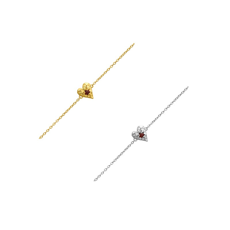Love Heart Garnet Bracelet
