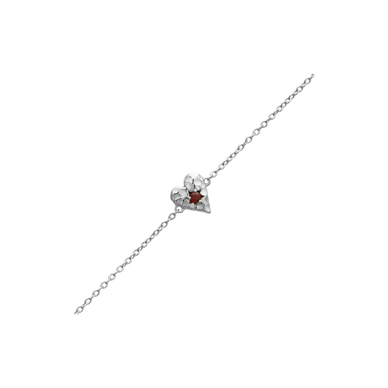 Love Heart Garnet Bracelet