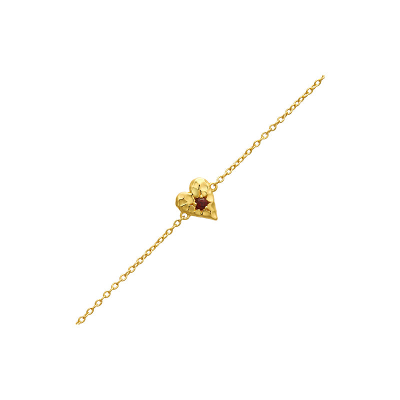 Love Heart Garnet Bracelet