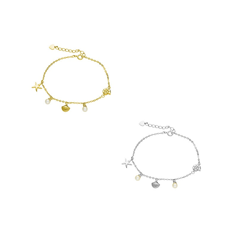 Pearl and Sea Charm Bracelet