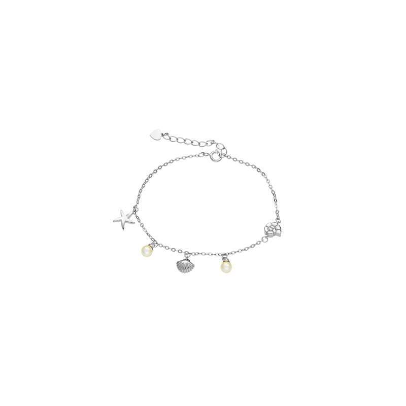 Pearl and Sea Charm Bracelet