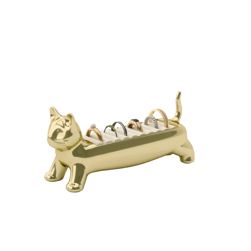 Gold Cat Ring Holder