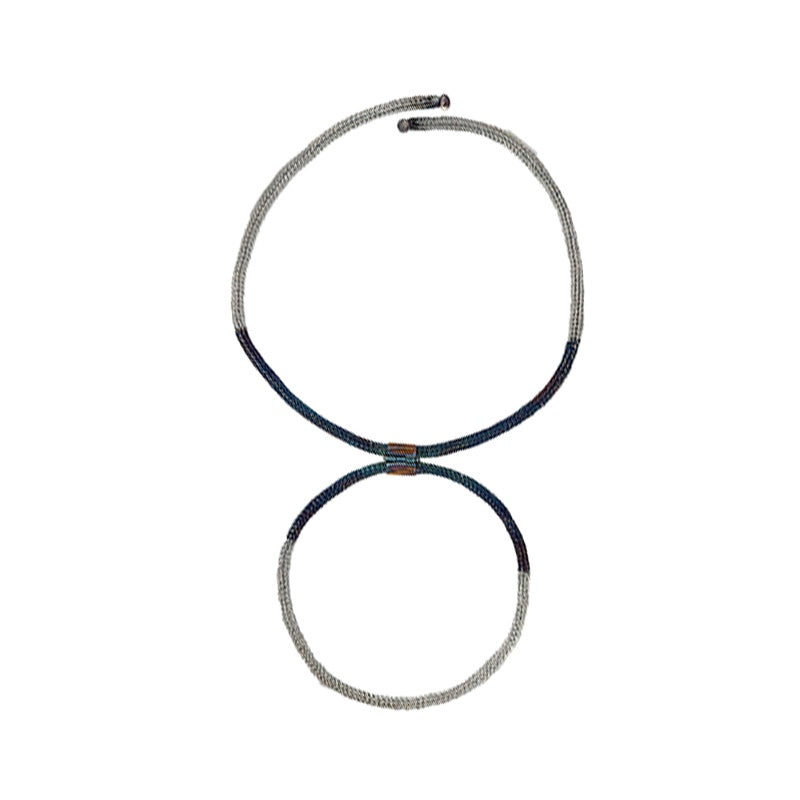 Milena Zu Silver Choker and Ring Necklace