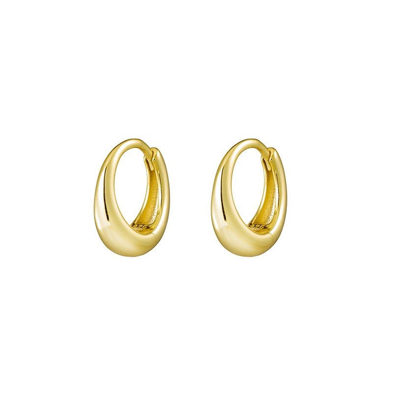 Gold Concave Mini Hoops