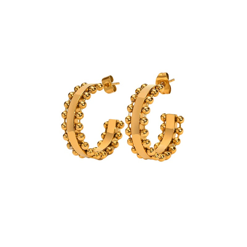 Dotted Hoop Earrings