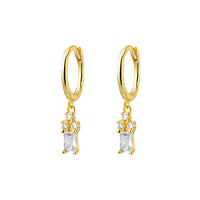 Crystal Baguette Drop Huggies